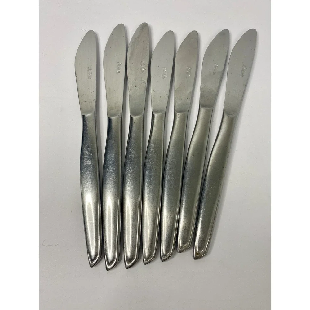 Noritake Stainless Fantasy 7 Dinner Knives 8 1/4